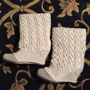 Steve Madden Tan Knit Booties, 6
